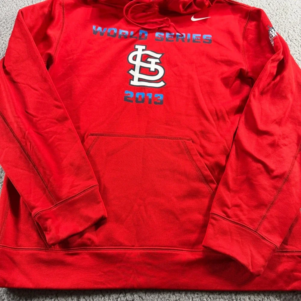 Nike Mens St Louis Cardinals 2013 World Series Therma-FIT Hoodie Red Large